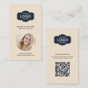 Ihr Logo und QR-Code Mitarbeiterfoto Visitenkarte