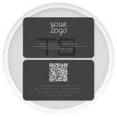 Ihr Logo und QR-Code Modernes Dunkles Grau Visitenkarte