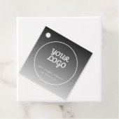 Ihr Logo und Text | Dunkelgrau Gradient Geschenkanhänger (Beispiel)