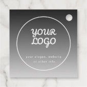 Ihr Logo und Text | Dunkelgrau Gradient Geschenkanhänger (Rückseite)