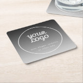 Ihr Logo und Text | Dunkelgrau Gradient Rechteckiger Pappuntersetzer (angewinkelt)