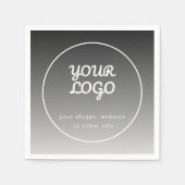 Ihr Logo und Text | Dunkelgrau Gradient Serviette (Vorderseite)