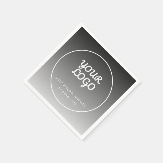 Ihr Logo und Text | Dunkelgrau Gradient Serviette (Ecke)