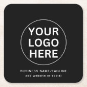 Ihr Logo und Text hier l Schwarz/Weiß Rechteckiger Pappuntersetzer (Vorderseite)