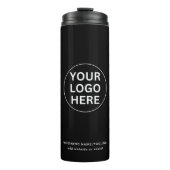 Ihr Logo und Text hier l Schwarz/Weiß Thermosbecher (Vorderseite)