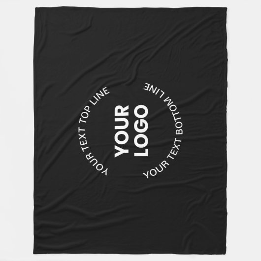 Ihr Logo und Text | Schwarz Fleecedecke (Vorderseite)