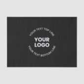Ihr Logo und Text | Schwarz Seidenpapier (Vorderseite)
