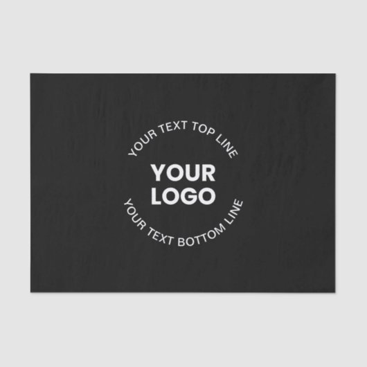 Ihr Logo und Text | Schwarz Seidenpapier (Vorderseite)