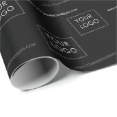 Ihr Logo Website Business Company Packaging Black Geschenkpapier (Rolleneckpunkt)