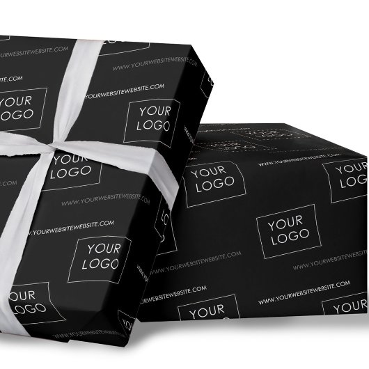 Ihr Logo Website Business Company Packaging Black Geschenkpapier