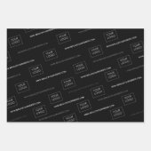 Ihr Logo Website Business Company Packaging Black Geschenkpapier Set (Vorderseite)
