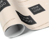 Ihr Logo Website-Unternehmen Verpackung Beige Geschenkpapier (Rolleneckpunkt)
