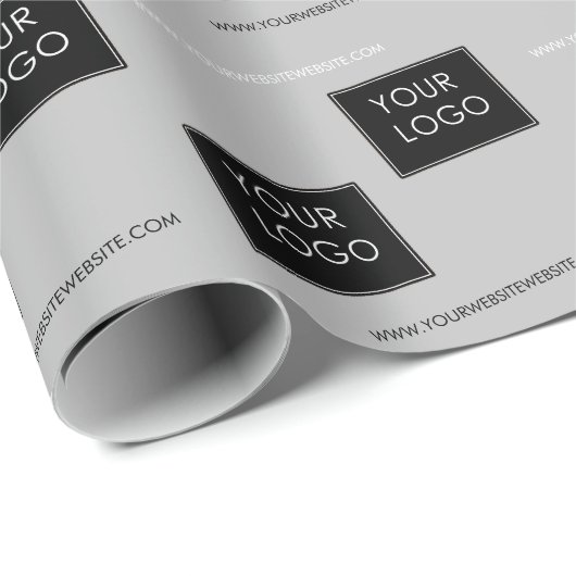 Ihr Logo Website-Unternehmen Verpackung weiß Geschenkpapier (Rolleneckpunkt)