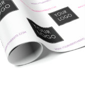 Ihr Logo Website-Unternehmen Verpackung weiß Geschenkpapier (Rolleneckpunkt)