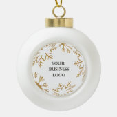 Ihr Logo Weihnachten Gold mit Business Snowflake Keramik Kugel-Ornament (Vorderseite)
