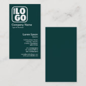 Ihr Logo - Weiß auf dunkelgrünen 003333 Visitenkarte (Vorne/Hinten)