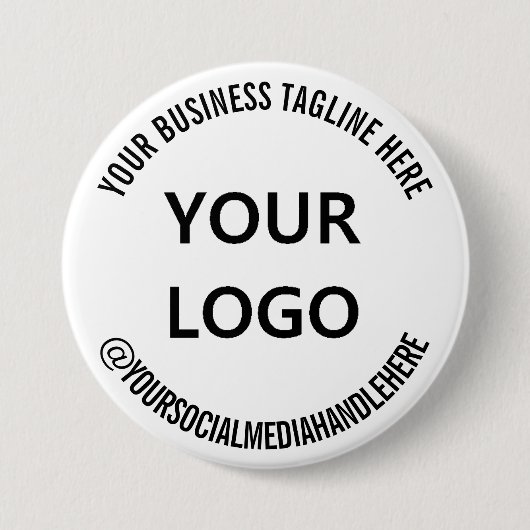 Ihr Logo Werbe-Button-Vorlage für soziale Medien Button (Vorderseite)