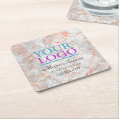 Ihr Logo, Werbung für Ihr Unternehmen, Rose Gold M Rechteckiger Pappuntersetzer (angewinkelt)