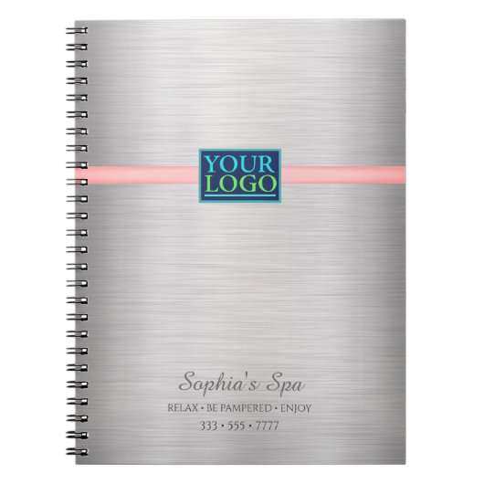 Ihr Logo, Werbung für Unternehmen, Gold und Rosa m Notizblock (Vorderseite)