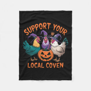 Ihr lokales Coven Funny Halloween Hexenhähnchen Fleecedecke