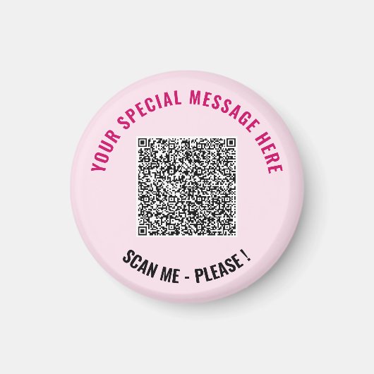 Ihr lustiger QR-Code und benutzerdefinierter Text- Magnet (Vorne)