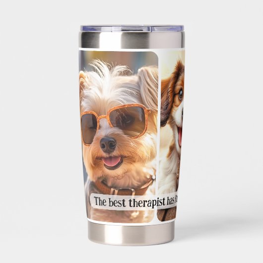 Ihr lustiges Zitat 3 Hunde Fotos Thermobecher (Vorderseite)