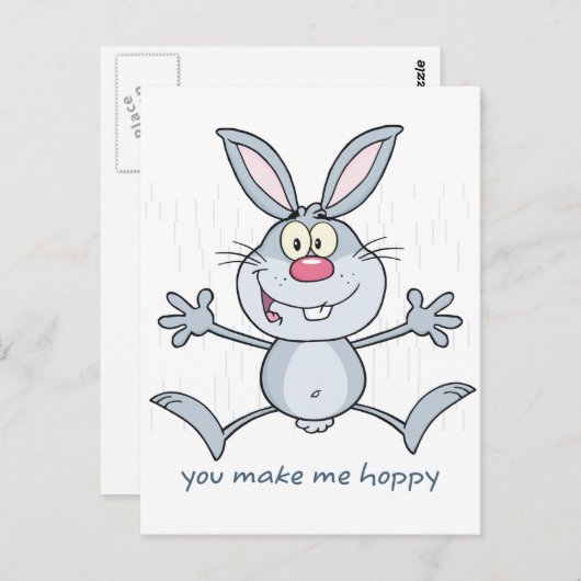 Ihr macht mich zu einem Hoppy-Kaninchen Postkarte (Vorne/Hinten)