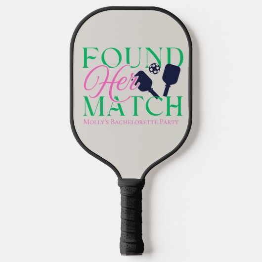 Ihr Match Fun Pink Pickleball Bachelorette gefunde Pickleball Schläger (Vorderseite)