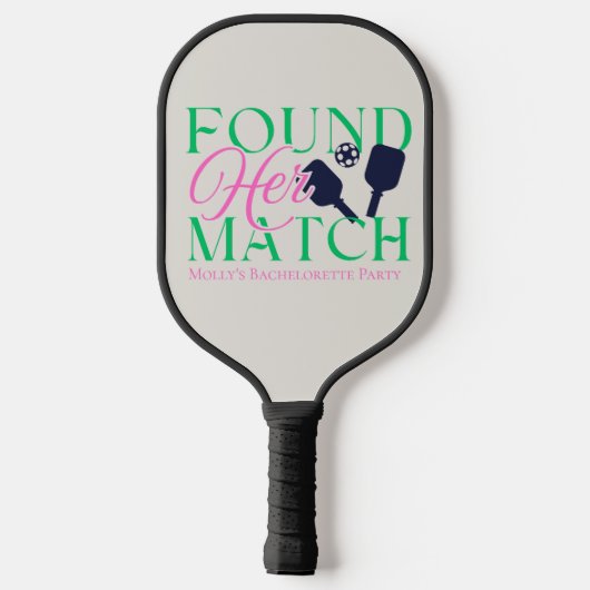 Ihr Match Fun Pink Pickleball Bachelorette gefunde Pickleball Schläger (Rückseite)