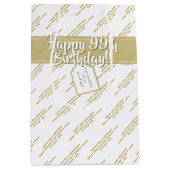 Ihr Meldungsmuster Gold/White-Jeden Anlass Mittlere Geschenktüte (Vorderseite)