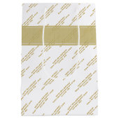 Ihr Meldungsmuster Gold/White-Jeden Anlass Mittlere Geschenktüte (Rückseite)