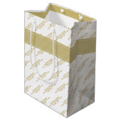 Ihr Meldungsmuster Gold/White-Jeden Anlass Mittlere Geschenktüte (Rückseite Schrägansicht)
