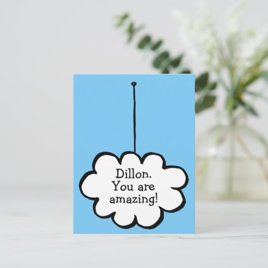 Ihr Message Dream Cloud auf einem String Postkarte (Stehend Vorderseite)