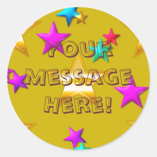 Ihr Message Gold-Star-Sticker Runder Aufkleber (Vorderseite)