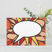 Ihr Message Speech Bubble Fun Retro Comic Book Ankündigung (Stehend Vorderseite)