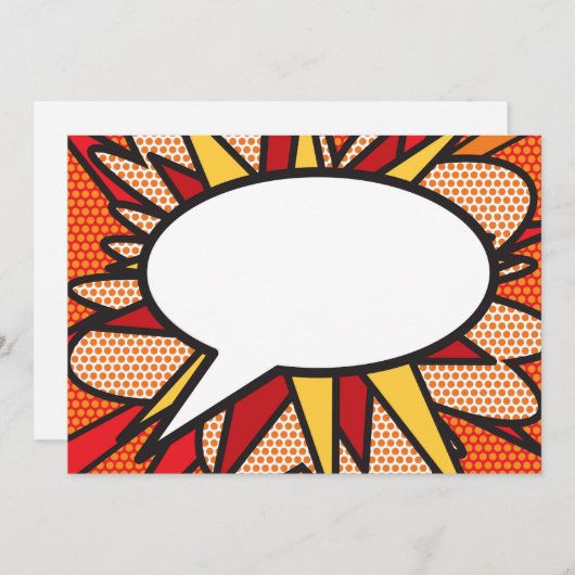 Ihr Message Speech Bubble Fun Retro Comic Book Ankündigung (Vorne/Hinten)