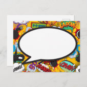Ihr Message Speech Bubble Fun Retro Comic Book Ankündigungspostkarte (Vorne/Hinten)