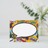 Ihr Message Speech Bubble Fun Retro Comic Book Ankündigungspostkarte (Stehend Vorderseite)