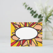 Ihr Message Speech Bubble Fun Retro Comic Book Ankündigungspostkarte (Stehend Vorderseite)