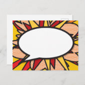 Ihr Message Speech Bubble Fun Retro Comic Book Ankündigungspostkarte (Vorne/Hinten)
