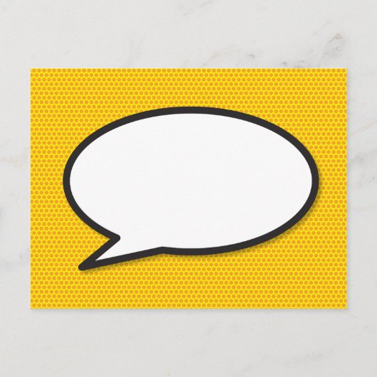 Ihr Message Speech Bubble Fun Retro Comic Book Ankündigungspostkarte (Rückseite)