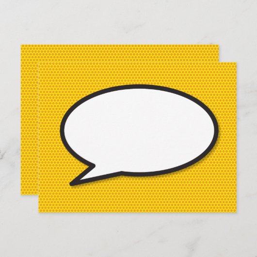 Ihr Message Speech Bubble Fun Retro Comic Book Ankündigungspostkarte (Vorne/Hinten)