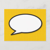 Ihr Message Speech Bubble Fun Retro Comic Book Ankündigungspostkarte (Vorderseite)