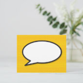 Ihr Message Speech Bubble Fun Retro Comic Book Ankündigungspostkarte (Stehend Vorderseite)