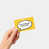 Ihr Message Speech Bubble Fun Retro Comic Book Ausweis (Handheld)
