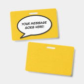 Ihr Message Speech Bubble Fun Retro Comic Book Ausweis (Vorder- & Rückseite)