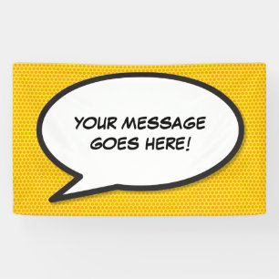 Ihr Message Speech Bubble Fun Retro Comic Book Banner