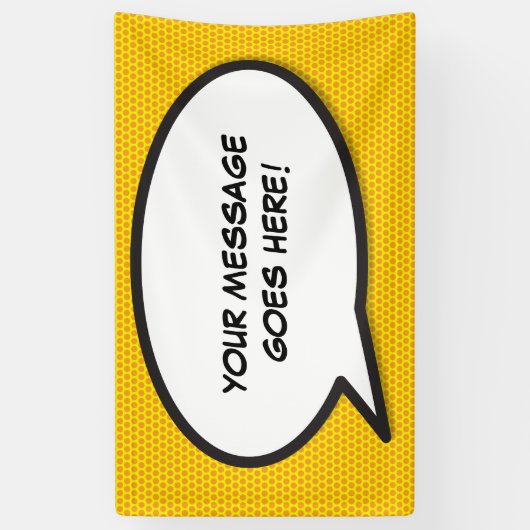 Ihr Message Speech Bubble Fun Retro Comic Book Banner (Vertikal)