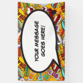 Ihr Message Speech Bubble Fun Retro Comic Book Banner (Vertikal)