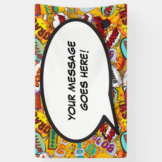 Ihr Message Speech Bubble Fun Retro Comic Book Banner (Vertikal)